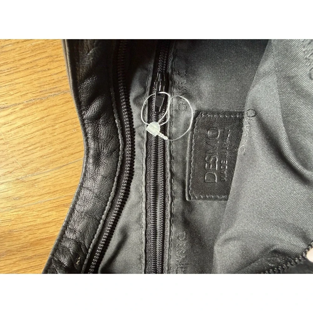 Desmo Italy Black Leather Shoulder Bag Italian Made Minimalist Hobo Quiet Luxury